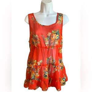 Daytrip Floral Red Tank Top L